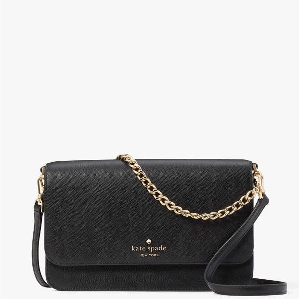 Kate Spade Black Crossbody with Gold Chain
